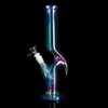 Glass Ice Bongs Glow in the Dark Beaker Tall Water Pipe Hookahs Downstem Perc Dab Rigs Colorful Bubbler Tube