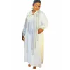 Ropa étnica Túnica musulmana Mujeres Conjunto de dos piezas Diamante Burbuja Cuenta Falda Moda Abaya Manga larga Maxi Vestidos Fiesta Ropa africana