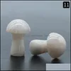 Oggetti decorativi Figurine Mini Fungo Figurina Pietra naturale Cristallo Reiki Guarigione Quarzo lucido Intaglio Ornamento Regalo Goccia Otfy4