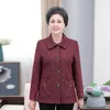 Giacche da donna Donne anziane Cappotto autunnale primaverile Giacca corta casual da nonna a maniche lunghe con fodera Cardigan da madre di mezza età