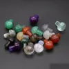 Stone Fashion Semiprecious Glass Crystal Ornament Mushroom Charm Loose Beads For Plant Decoration Drop Delivery Jewelry Dhwco