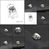 Anelli a fascia Rock Punk Skl Ring Men Zircon Eye Drop Gioielli di consegna Dhfbp