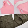 Active Sets Yoga Suit With Pocket Set Women's Nude Back Top Vest High Waist Hip Pants Fitness Two-piece Clothes For Women