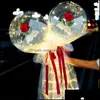 Party Dekoration Glow Künstliche Blumenballons Pneumatische Transparente Valentines Rose Ballon Blütenblatt Lampe Wasserdicht Airballoon Fogg Dhnhc