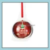 Décorations De Noël 5Cm Transparent Boule En Plastique Suspendu Pendentif Oranment Boules Creuses Et Sublimation Vide Mdf Ornement De Noël Dec Dh6Tb