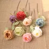 Dekorativa blommor kransar singel Silk Rose Artificial Flower Decoration Home Bride Diy Holding Fake Accessories Wedding El Office Bedroom