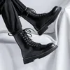 Stivali Uomo Luxury Fashion High Motorcycle Nero White Shoes Stage Nightclub Dress Cowboy Piattaforma di stivali in vera pelle Botas lunghi