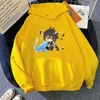 Kvinnors hoodies tröjor samling-2 genshin påverkar hoodie zhongli manga tryck dropp tröja unisex lösa hoody kvinnor/män lång ärm