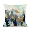 Oreiller abstrait montagne couverture soleil Cactus forêt paysage Art moderne canapé taie d'oreiller décor à la maison salon chaise taie d'oreiller