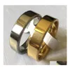 حلقات الزوجين بالجملة 50pcs 6mm Sier و Gold Mix Band الفولاذ المقاوم للصدأ الحضور العادي لحفل الزفاف خطبة إصبع الخاتم إسقاط التوصيل اليهودي dhygf