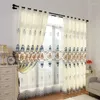 Curtain European Style Curtains For Living Dining Room Bedroom High-end Embroidery Tulle Finished Product Customization