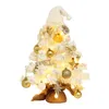 Juldekorationer Vit PVC Flocking Mini Desktop Tree Set Ornaments