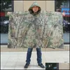 Imperméables Mtifonctionnel Militaire Imperméable Camo Imperméable Imperméable Manteau De Pluie Hommes Femmes Cam Pêche Moto Poncho Dhs Drop Del Otnto