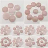 Stone 25Mm Rose Quartz Natural Round Cabochon Loose Beads Face For Reiki Healing Crystal Ornaments Necklace Ring Earrrings Jewelry D Dhnjh