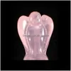 Stone 20mm Custom Casted Little Decoration Angel Statue Natural Quartz Crystal Crafts Guardian Figurer Statyer grossist Drop Deli DHZC9