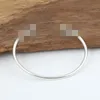 Podwójne stożki Bullets Bangle Bransoletka 925 Sterling Silver Gothic Punk Vintage Handmade Bransoletki mankietowe Biżuteria Akcesoria Prezenty Dla kobiet mężczyzn 63 mm ID