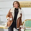 Damesleer 2023 Winter Dikke Warm Warm Faux Jackets Vrouwen schapenvacht jas vrouwelijk bont jas bovenkleding overjas