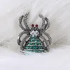 Brosches stift spindel emalj brosch insekt rhinestone stift kvinnor män simulerade spindlar halsdukklippkläder smycken