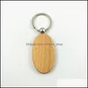 Autres fournitures de fête festive Porte-clés en bois Sculpture Diy Porte-clés Forme ronde Pendentif Banque Porte-clés Boucle créative Drop Delivery Dhwvz