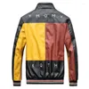 Men's Jackets Leather Jacket Men Winter Fleece Motorcycle PU Mens Stand Collar Casual Windbreaker Slim Solid Coat