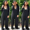 Women's Jumpsuits & Rompers Women Loose Pocket Black Overalls Long Sleeve Hoodies Wide Leg Female Tracksuit Mujer WDC1925Women's Women'sWome