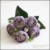 Flores decorativas grinaldas 5 cabe￧as Artificial Silk Rose Bunch Plants Bouquet Fake Home Wedding Decoration Garden Floral OFF DHVS8