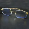 2023 óculos de sol vintage Novos glasses de luxo de luxo Acessórios masculinos moda sem aro elegante carter acionando tons óculos GAFA322H