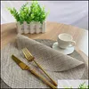 Tapis de tapis ronds en PVC décoratifs en vinyle pour table à manger, tapis de table en lin dans les accessoires de cuisine, tasse de dessous de verre, goutte Otq5R