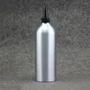 Aufbewahrungsflaschen, 500 ml/g, silberfarbene Aluminium-Metallflasche, versiegelte Kunststoff-Spitzenkappen, ideal für Kosmetik-/Reagenzienbehälter, 10 Stück 5,14