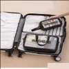 Sacos de armazenamento port￡til de grande capacidade Travel Bag transparente PU PU Scrub de Scrub Cosm￩tico Droga Cosm￩tica Garden Homekee Org Otxza