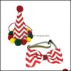 لعبة Dog Apparel Pet Santa Hat مع Cat Christmas Bow Tie 2pcs incten Puppy Associory Holding Drop Droper