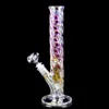 Glass Ice Bongs Glow in the Dark Beaker Tall Water Pipe Hookahs Downstem Perc Dab Rigs Colorful Bubbler Tube