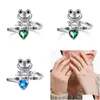 Bandringar Fashion Jewelry Frog Ring Crystal Opening Justerbar Animal Drop Delivery Dho6Z