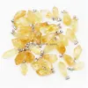 Charms naturliga citrinsten irregar gul druzy malm kristallhängare diy örhängen smycken gör tillbehör grossist droppe dh4ch