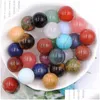 Stone 16Mm Reiki Healing Chakra Natural Craft Ball Bead Palm Quartz Mineral Crystals Tumbled Gemstones Hand Piece Home Decoration Ac Dh3D0