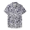 Męskie koszule Długie koszulki Męskie moda Moda Letnia wypoczynek nadmorską koszulę kwiatową krótki rękaw Hip Hop