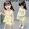 Girl Dresses Lemon Print Children Summer Toddler Baby Dress Cotton Sleeveless Born Princess Party Casual Clothes