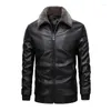 Men's Jackets Men's Fur Collar Leather Lapel Jacket