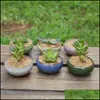 Fioriere Vasi Pratico Vaso da giardino rotondo in ceramica Mini traspirante per la casa Desktop Piante succulente Vaso da fiori Arrivo 1 38Yx Per goccia Otmdg