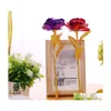 Ghirlande di fiori decorativi Regalo di giorno di Natale 24K Lamina d'oro placcata Rose Regali creativi Dura per San Valentino Es Girl 398 V2 Drop Del Dhn7V