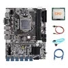 Moderbrädor B75 ETH Mining Motherboard 12 PCIe till USB LGA1155 med slumpmässig CPU SATA -kabel RJ45 Nätverksomkopplare