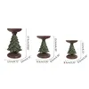 Candle Holders 1Pc Resin Christmas Tree Candlestick Rustic Tealight Holder Figurines Living Room Tabletop Decoration Accessories