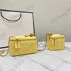 CC Cross Body Women Golden Pearl Mini Case Cosmetic Bag Lambbskin Crossbody Purse Vintage Quilted Matallic Wallets Wallets Designer Vanity Card Lip