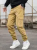 Pantaloni da uomo stile militare uomo casual cargo laterale largo multi-tasche design nero verde kaki grigio cotone pantaloni con fascia alla caviglia 2023 da uomo