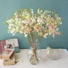 Decorative Flowers Artificial Flower Plum Blossom With Leaf Peach Branch For Home Silk Tree Flores Wedding Party Decoration