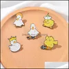 Pins Brooches Cartoon Crown Skateboarding Duck Shape Europe Women Men Alloy Animal Cowboy Lapel Pins Children Backpack Sweater Clot Otl4R