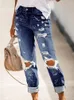 Frauen Jeans 2023 Vintage Sexy Hohe Taille Frauen Ripped Boyfriend Jean Hosen Damen Street Style Distressed Gerade Denim Hosen