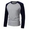 T-shirt da uomo 2023 Primavera Marchio di abbigliamento Manica lunga Girocollo T-shirt Casual Maglietta da baseball Uomo Raglan Tee Streetwear Plus Size 4XL