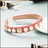 Hoofdbanden Fashion Women Hoofdband Pearls Rhinestone Hairband Handgemaakte Barokke hoofddeksel Girls Haaraccessoires 990 B3 Drop Delivery Jood Dhpan