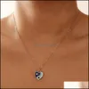 Pendentif Colliers Doux Cool Yin Yang Tai Chi Collier À La Mode Colorf Goutte D'huile Amour Gossip Coeur Cou Chaîne Bijoux Pour Femmes Drop D Otrkp